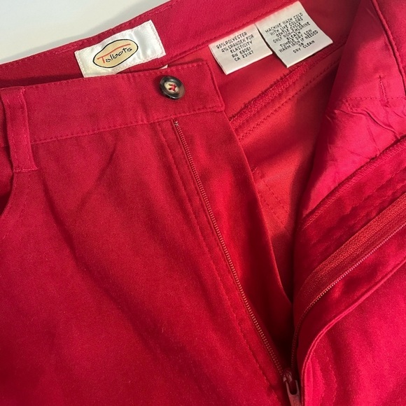 VTG Talbots Women’s 8 Velvety High Rise Red Pants Stretch Holiday Comfy Chic - Picture 5 of 12